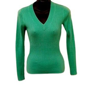 Togo/Hudson's Bay Ribbed Cotton V Neck Sweater- Sz. XS